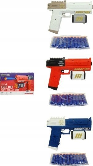 Pistoletë lodër MIX Soft Bullet Gun, me plumba shkumë, plastike, blu
