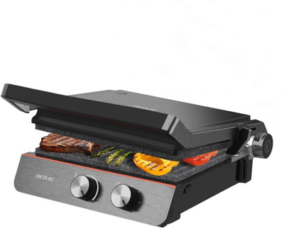 Grill elektrik Cecotec RocknGrill Blaze Neon, 2200W, sipërfaqe 29x23 cm, gri