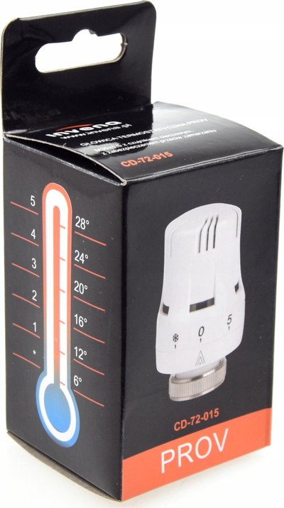 Kokë termostati Invena CD-72-015, M30x1.5, për radiator, e bardhë