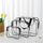 Set çantash kozmetike eCarla KS154, 3 në 1, transparente, të papërshkueshme nga uji, të zeza