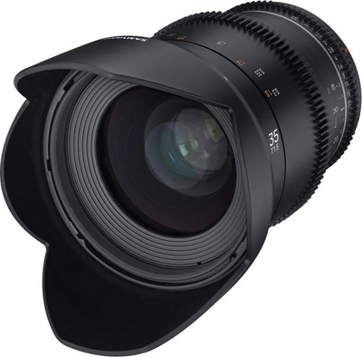 Objektiv Samyang 35mm T1.5 VDSLR MK2 për Canon EF, për video, i zi