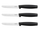 Set thika Fiskars, për tryezë, 3 copë, zezë