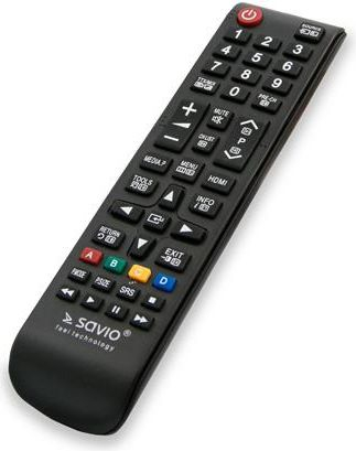 Telekomandë universale Savio RC-07 për TV Samsung, me infra të kuqe, e zezë