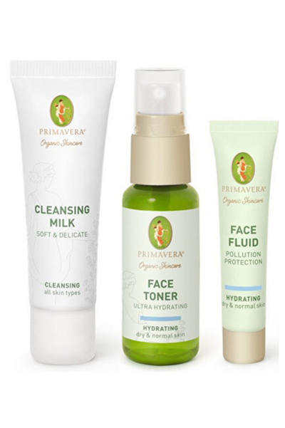 Set kujdesi ndaj lëkurës Primavera - qumësht pastrues 25 ml + tonik për fytyrë 28 ml + losion për fytyrë 8 ml