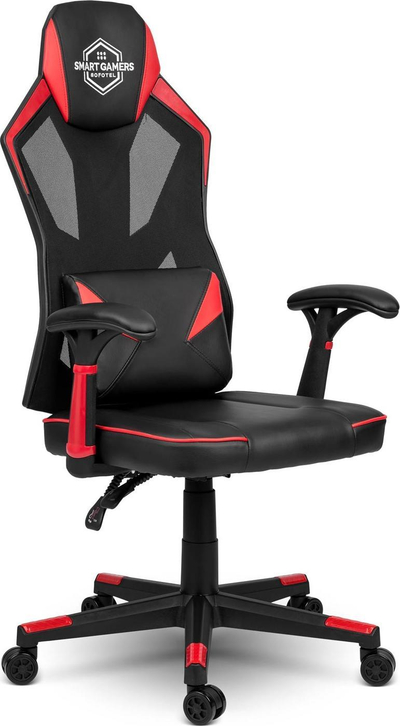 Karrige gaming Shiro Smart Gamers, lëkurë eco, mban gjer në 120 kg, e zezë me të kuqe