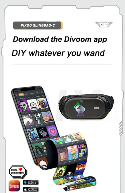 Çantë Me Ekran Led DIVOOM Pixoo slingbag-C