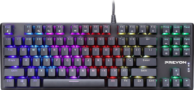 Tastierë gaming Preyon Brown Blitz Claw TKL, mekanike Gateron Brown, RGB, e zezë, me mousepad Preyon Falcon Speed M