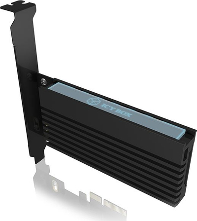 PCIe картичка за проширување Icy Box IB-PCI214M2-HSL, M.2 NVMe M-Key, PCIe 3.0 x4, црна