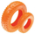 Lodër për kafshim për qen Dog Chew Toy Tire, TPR, 10 x 10 x 3 cm, portokalli