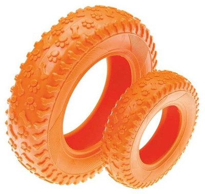 Lodër për kafshim për qen Dog Chew Toy Tire, TPR, 10 x 10 x 3 cm, portokalli