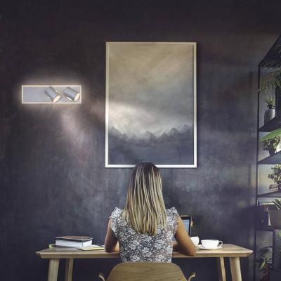 Llambadar tavanor LEDVANCE Mars, 3 drita, 2 spot LED, i bardhë