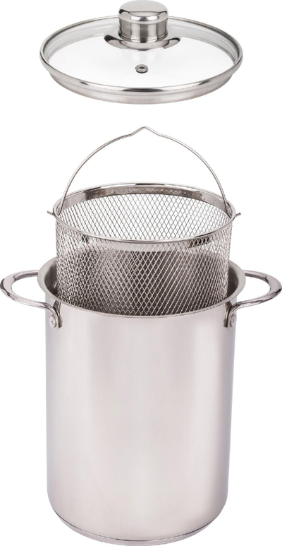 Tenxhere MPM MGK-09 me shportë për makarona, 4.2L, çelik inox, me kapak xhami