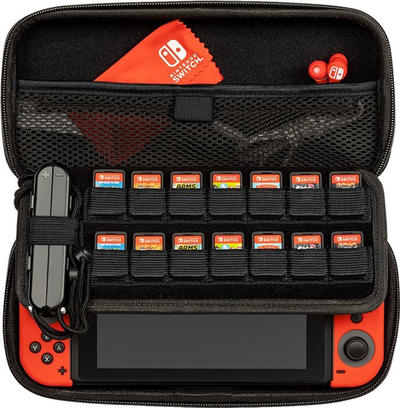 Çantë udhëtimi PDP Elite për Nintendo, kasë mbrojtëse, e zezë gri e kuqe