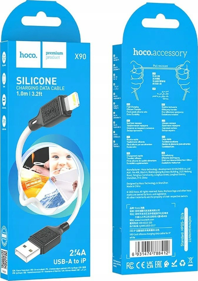 Kabllo kariku Hoco PD, USB C në Lightning, 1m, e bardhë