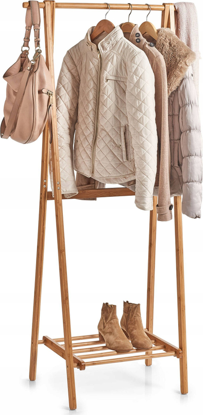 Varëse rrobash në këmbë Zeller, bambu, 159 cm, kafe