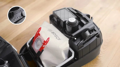 Fshesë me korent Bosch Series 4 ProHygienic me qese, e bardhë