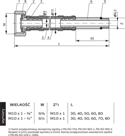 Zorrë fleksibile lidhëse Perfexim PHA-9145/L, 3/8" x M10, 30 cm, inoksi