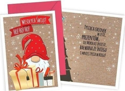 Kartolinë Krishtlindjesh Kukartka Christmas Card, format B6, me zarf, shumëngjyrëshe