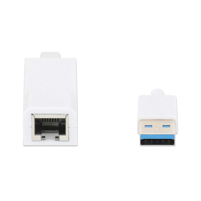 Përshtatës rrjeti Manhattan USB 3.0 në Gigabit, RJ45, 2 Gbps, i bardhë