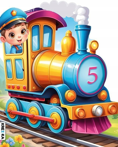 Libër ngjyrosje për kalamoj “Locomotive with Driver”, me shkëlqim, me ngjitëse, shumëngjyrësh