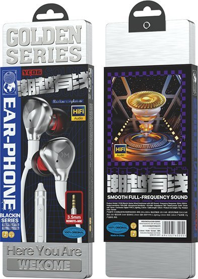 Kufje me tela Wekome Blackin Series YC06, HiFi, Jack 3.5 mm, të bardha