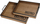 Set tabakash Bistro Serving Trays, 2 copë, MDF dhe hekur, ngjyrë dru