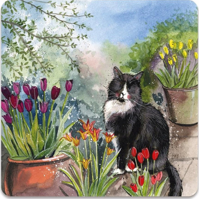 Magnet dekorativ Teka FM246 Roderick the Cat in the Garden, për frigorifer, shumëngjyrësh