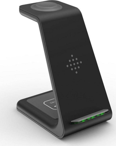 Karikues wireless 3 në 1 Tech-Protect A8, karikim i shpejtë, stand për telefon dhe aksesorë, i zi