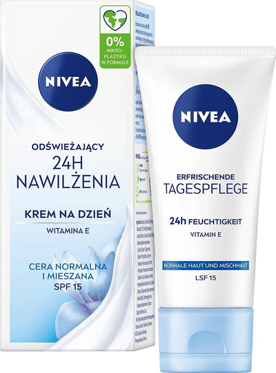 Krem dite Nivea Refreshing Day Cream, 24h hidratim, SPF 15, 50ml