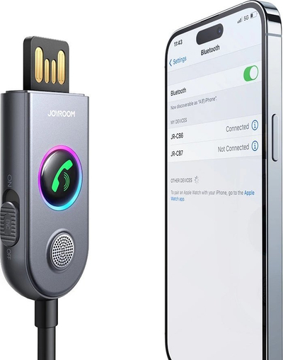Marrës-transmetues Bluetooth Joyroom JR-CB6, USB AUX, Bluetooth 5.3, i zi