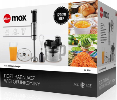 Рачен блендер Eldom BL220, 1000W, 1.25L, сребрен