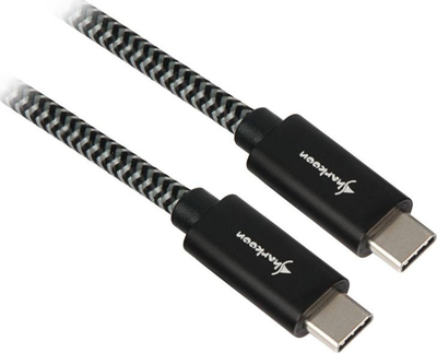 Kabllo USB Sharkoon, USB-C në USB-C, 0.5 m, e zezë
