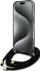 Këllëf telefoni Guess Crossbody Cord Script MagSafe për iPhone 16, me rrip, i zi