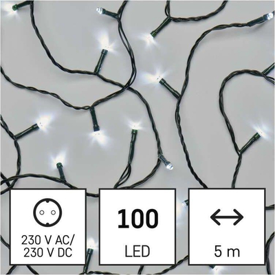 Drita festive Emos, 100 LED, 5 m, e bardhë e ftohtë