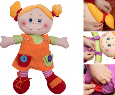 Kukull pelushi Askato Orange Girl, 46cm, shumëngjyrëshe