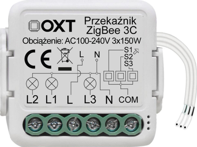 Modul rele inteligjent OXT mini, 3 qarqe, ZigBee TUYA
