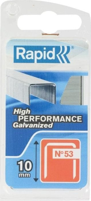 Kapëse Rapid 53/10B 40109504, 10mm, të galvanizuara, paketim 1080 copë