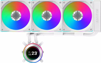Ftohës liquid CPU Lian Li Hydroshift II C 360CL, AIO 360mm, 3x 120mm RGB, ekran IPS 2.1", i zi