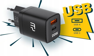 Karikues muri MyPhone Swiftcharge Duo, 20W, USB C PD dhe USB A, i bardhë