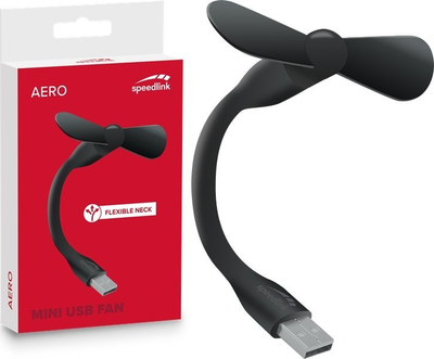 Ventilator USB Speedlink Aero Mini, me qafë të lëvizshme, portë USB A, i zi