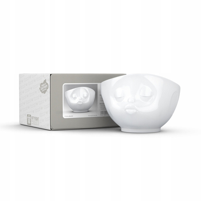 Pjatë e thellë porcelani Tassen Kissing Face, 16 Oz, e bardhë