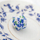 Set zare Full Art Dice Porcelain, 7 copa, dizajn shumëngjyrësh porcelani, e bardhë
