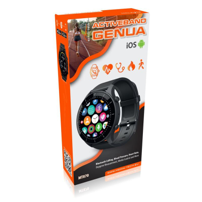 Ora inteligjente Media-Tech Genua MT870, ekran 1.3", Bluetooth Calling, e zezë
