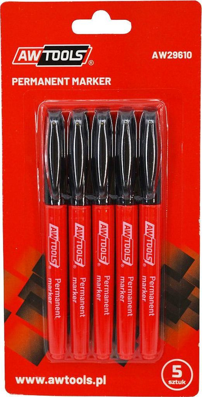 Marker të përhershëm AWTools - AW29610, të zi, 5 copë