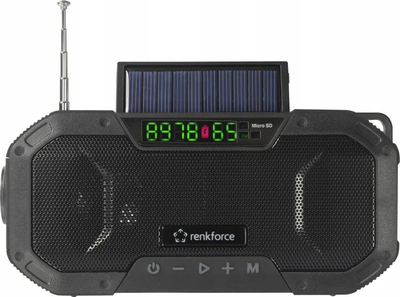 Radio emergjence Renkforce RF-CR-300, FM MW, Bluetooth solar, e zezë