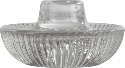 Mbajtëse qirinjsh Homea Ribbed Glass, xham i tejdukshëm