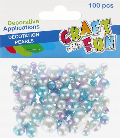Rruaza zbukuruese Craft with Fun Pearl Beads, 100 copë, perlë, të bardha