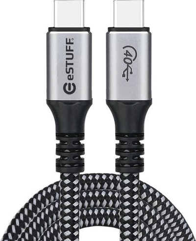Kabllo USB C eSTUFF ES604514, USB4 40Gbps, 1.2m, gri