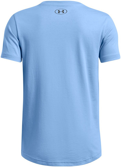 Bluzë sportive Under Armour Sportstyle Left Chest Boys, pambuk poliester, blu