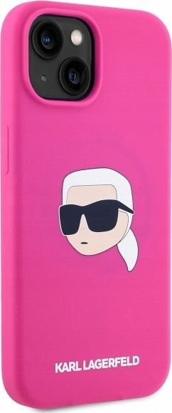 Mbështjellës Karl Lagerfeld për iPhone 15, i shkon MagSafe, fuksia
